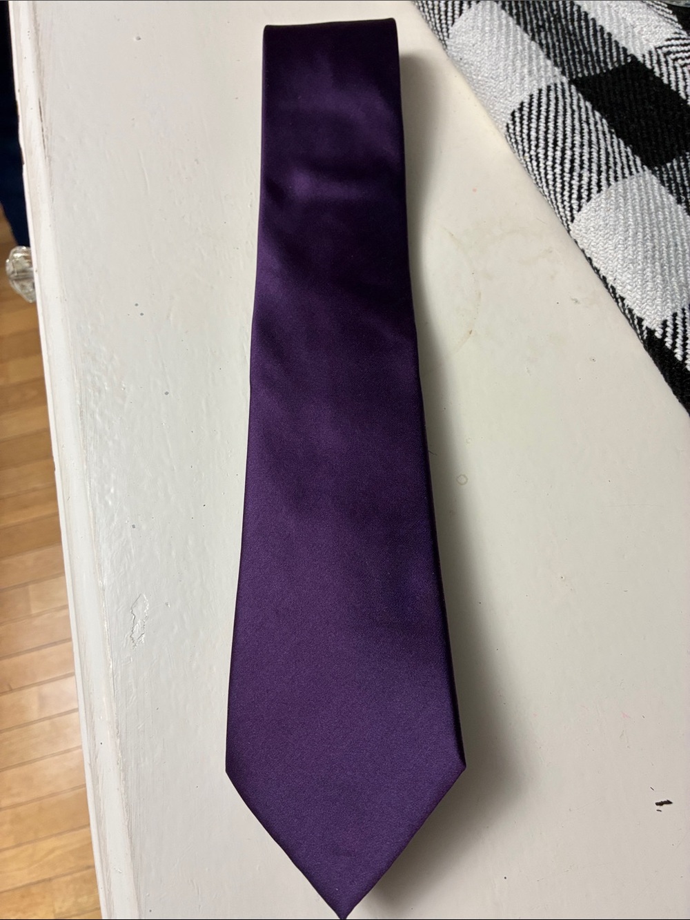 Calvin Klein Solid Purple Satin Tie